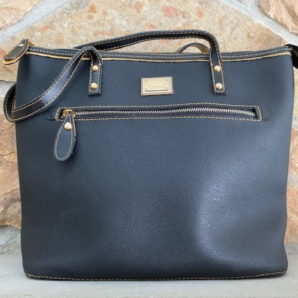 Corello  Black and Yellow Satchel Shoulder Bag - Picture 2 of 6